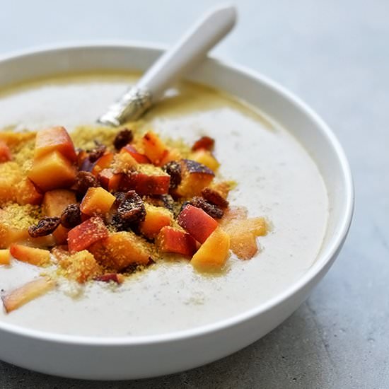 VEGAN PEACH CRISP - Recipe photo by BrightBird