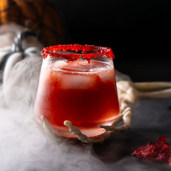 Zombie Brains Halloween Cocktail - Recipe photo by Burrata and Bubbles
