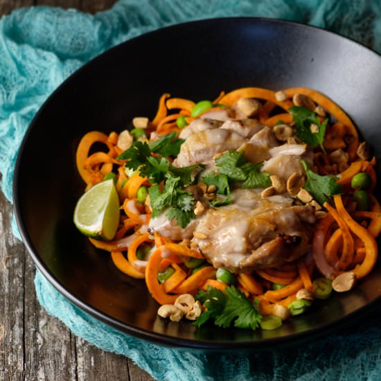 Miso Chicken with Sweet Potato - Recipe photo by sidewalkshoes