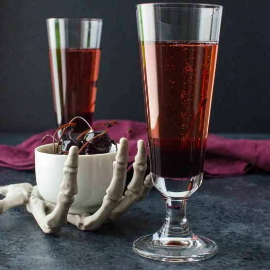 Bloody Champagne Bellini - Recipe photo by garlic and zest