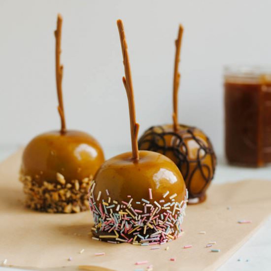 The Best Vegan Caramel Apples - Recipe photo by plantedpurpose