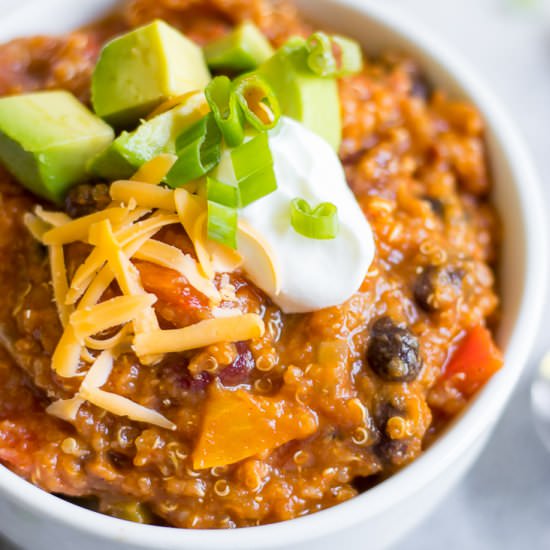 Pumpkin Quinoa Chili - Recipe photo by lemons and zest