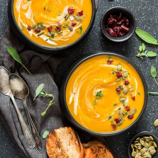 Instant Pot Butternut Squash Soup - Recipe photo by currytrail