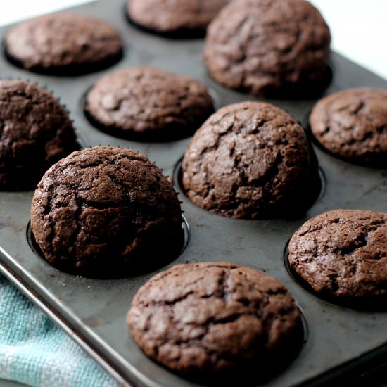 Quick Chocolate Whole Wheat Muffins - Recipe photo by flourandspice