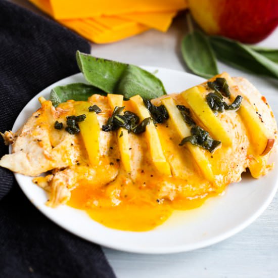 Apple Stuffed Chicken & Sage Sauce - Recipe photo by SugarSpicesLife