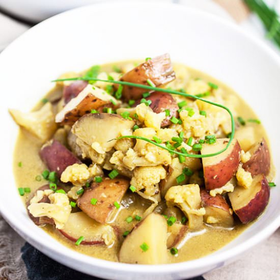 Curried Cauliflower and Potato Soup - Recipe photo by therusticfoodie