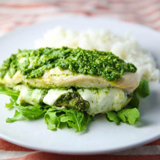 Baked Chicken Arugula Mozzarella - Recipe photo by Tastefulventure