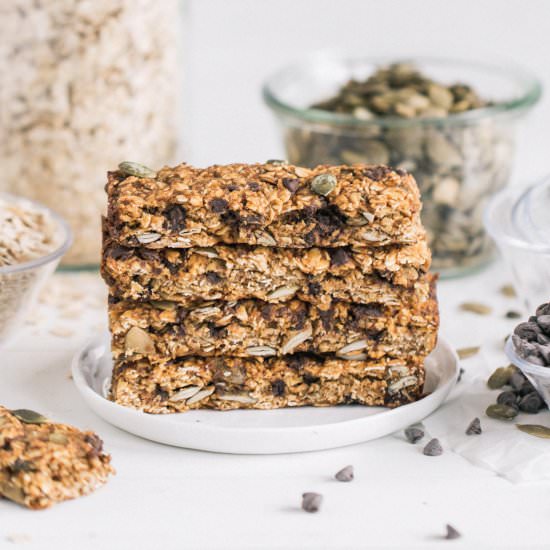 Pumpkin Chai Chocolate Granola Bars - Recipe photo by goodlifeeats