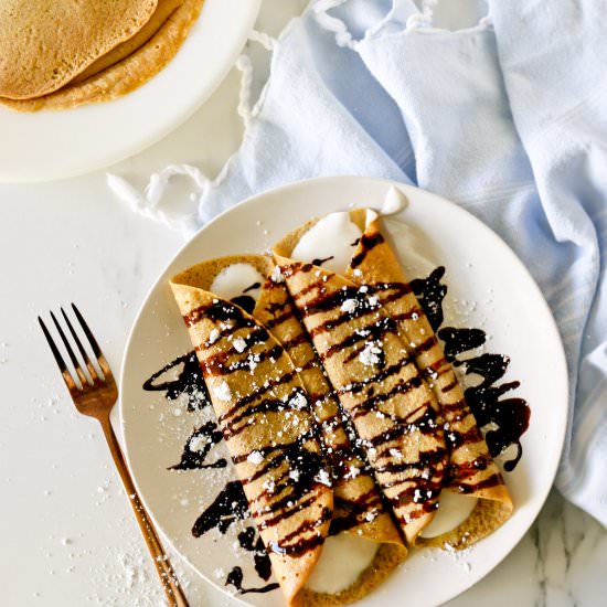 Healthy Whole Wheat Pumpkin Crepes - Recipe photo by tidbits-cami.com