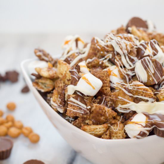 Better Than Sex Chex Mix - Recipe photo by Devour Dinner