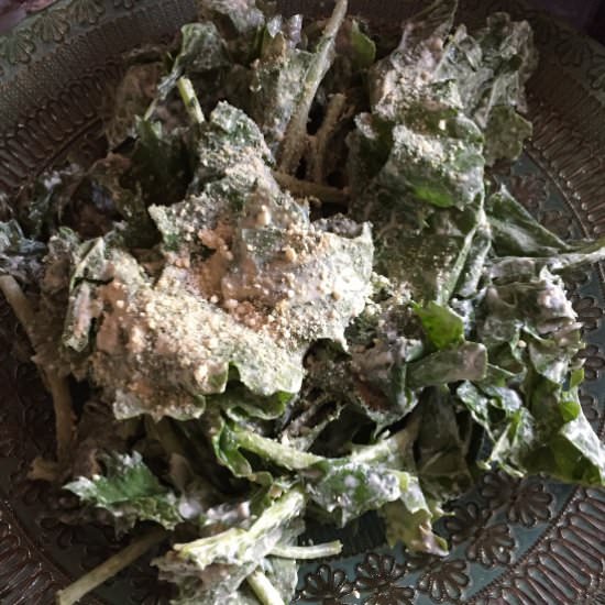 Vegan Kale Caesar Salad - Recipe photo by Megan Kerry