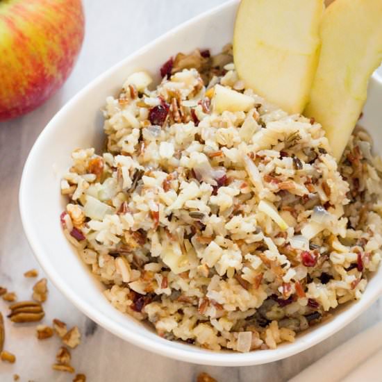 Cranberry Apple Pecan Wild Rice Bowl - Recipe photo by Devour Dinner