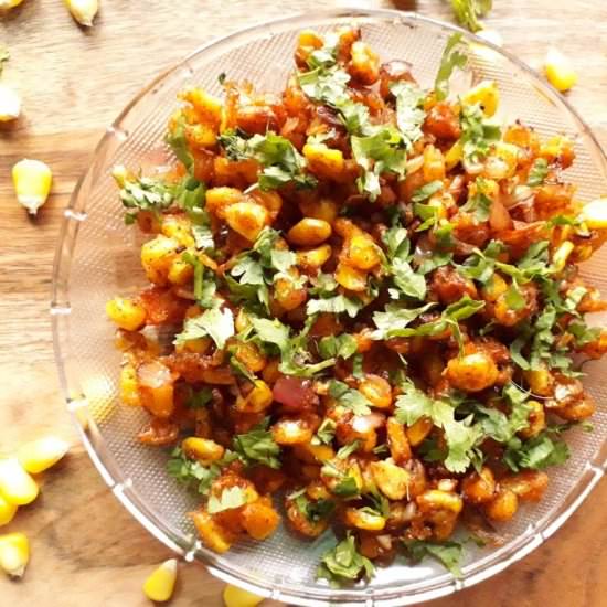 Crispy Corn Chaat - Recipe photo by My Dainty Kitchen