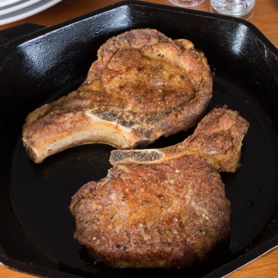 Pan Fried Pork Chops - Recipe photo by For the Love of Cooking