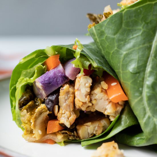 Kimchi-Marinated Tempeh Wraps - Recipe photo by my quiet kitchen