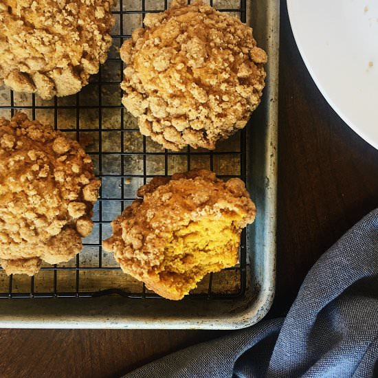 Pumpkin Crumb Muffins - Recipe photo by The Home Cookbook