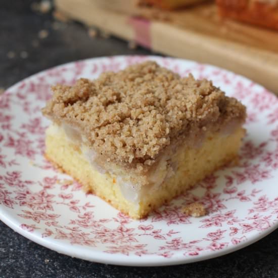 Pear Crumble Coffee Cake - Recipe photo by thefoodiejourney
