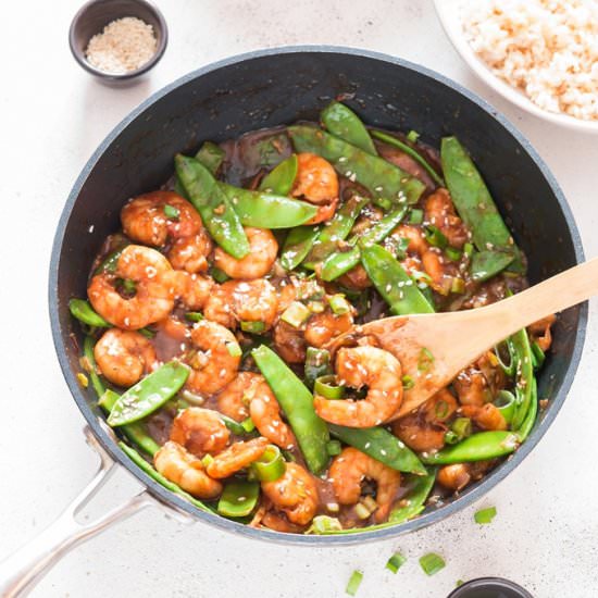 Stir-Fried Shrimp with Snow peas - Recipe photo by currytrail