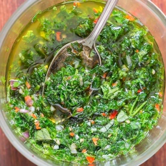 Chimichurri sauce - Recipe photo by currytrail