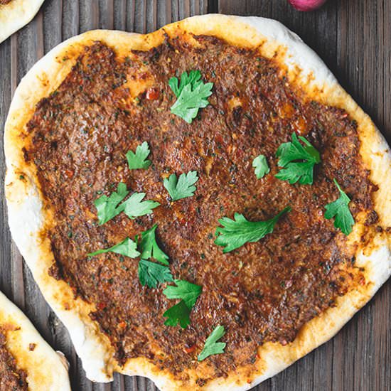 Lahmacun (Turkish/Armenian Pizza) - Recipe photo by The Mediterranean Dish
