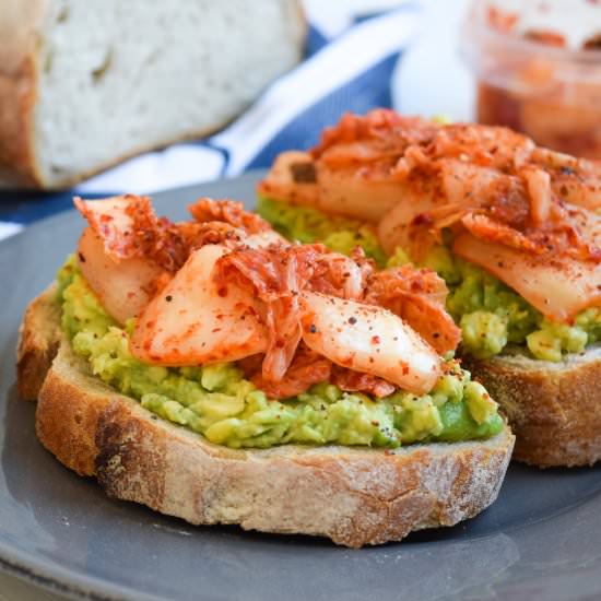 Kimchee Avocado Toast - Recipe photo by missrachelphipps
