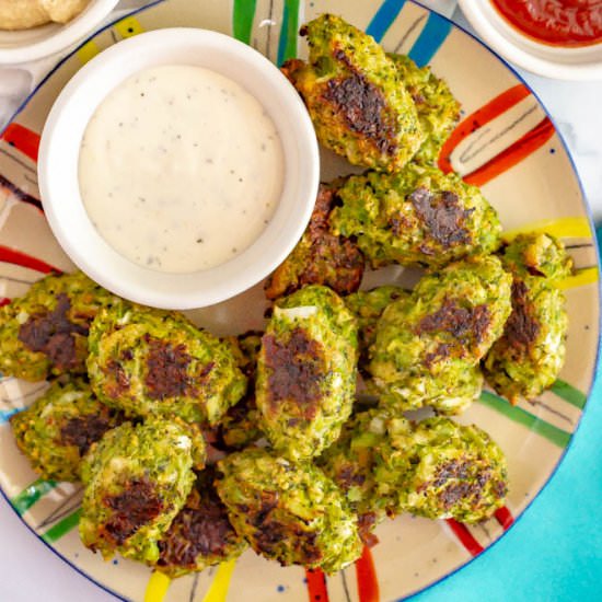 Easy baked broccoli tots - Recipe photo by Family Food on the Table