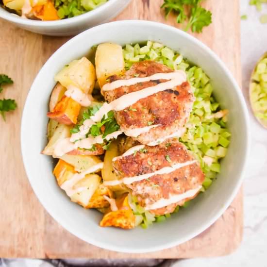 Turkey, Potato, Broccoli Rice Bowls - Recipe photo by perchancetocook.com