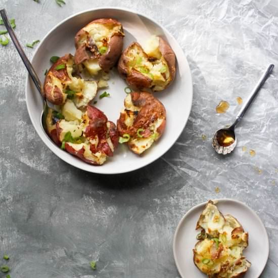 Salt + Vinegar Smashed Potatoes - Recipe photo by champagne-tastes