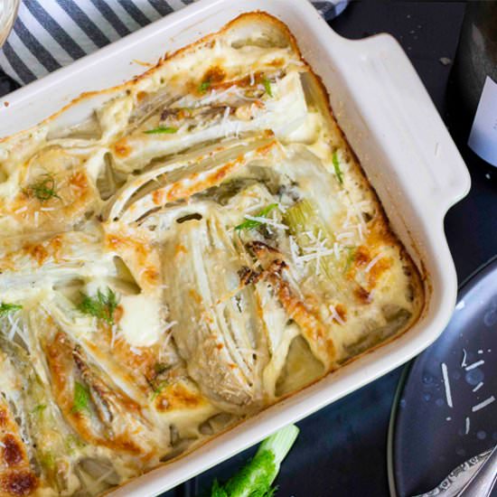 Baked Fennel with Parmesan & Cream - Recipe photo by foodandjourneys