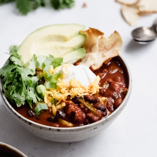 Slow Cooker Poblano Turkey Chili - Recipe photo by wellfedsoul