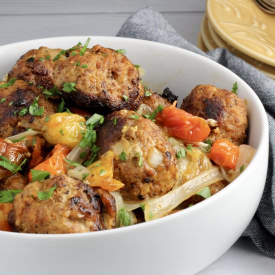 Turkey Chorizo Meatballs - Recipe photo by kitchengonerogue
