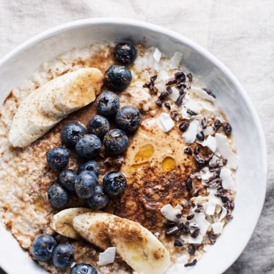 Healthy Peanut Butter Oatmeal Bowl - Recipe photo by asimplepalate