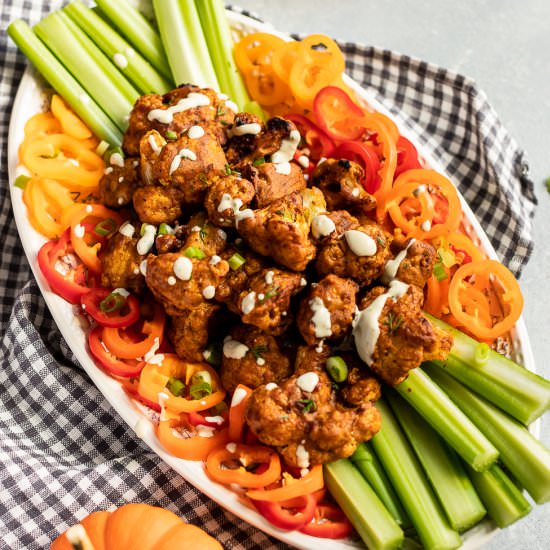 Pumpkin BBQ Cauliflower Wings - Recipe photo by eatlovenamaste