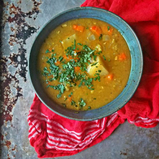 Vegan Split Pea Soup In A Pressure - Recipe photo by mangotomato