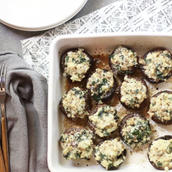 Creamy Spinach Stuffed Mushrooms - Recipe photo by suebeehomemaker