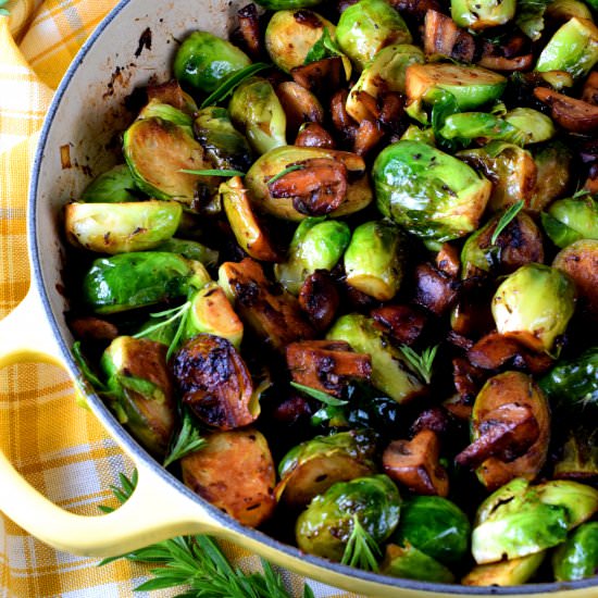Seared Brussels Sprouts & Mushrooms - Recipe photo by byronethomas