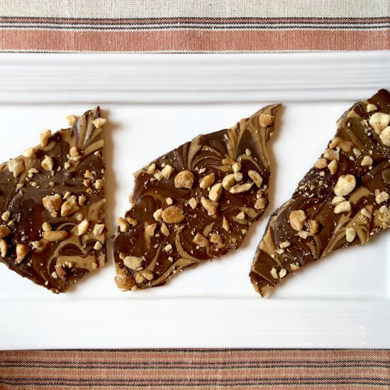 Chocolate Peanut Butter Bark - Recipe photo by thirstyradish