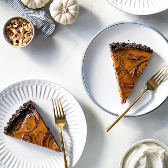 Pumpkin Nutella Swirl Tart - Recipe photo by jojotastic