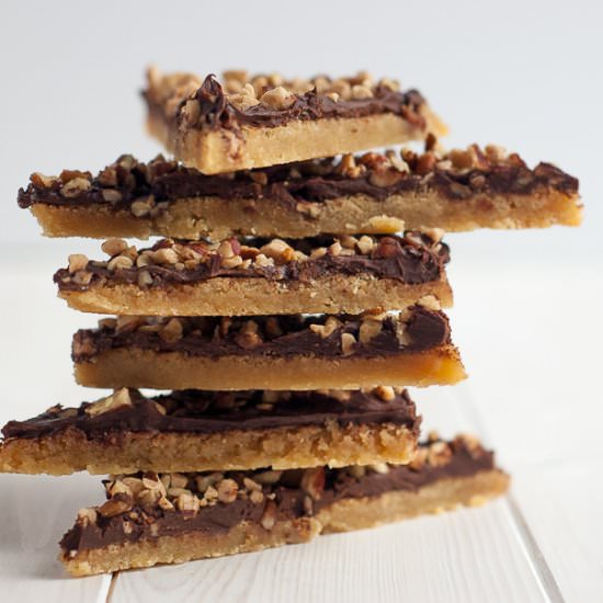 Easy-Peasy Toffee Bars - Recipe photo by Bluespoonbakery