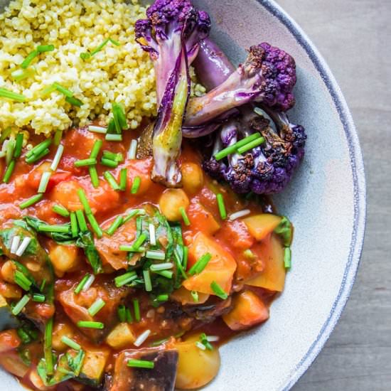Easy Eggplant and Chickpea Stew - Recipe photo by vancouverwithlove