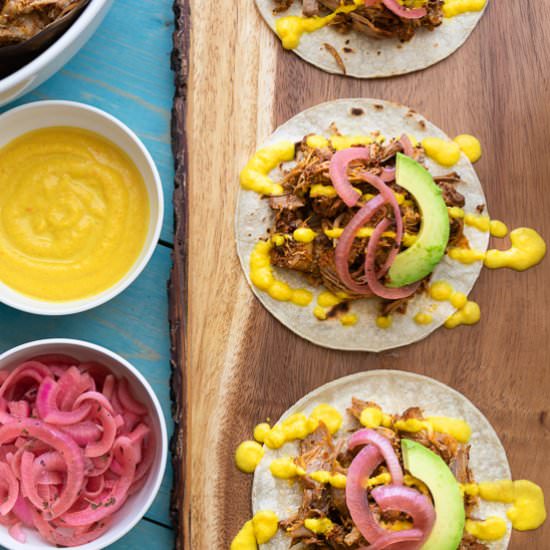 Slow Cooker Cochinita Pibil Tacos - Recipe photo by makeeverybodyfat