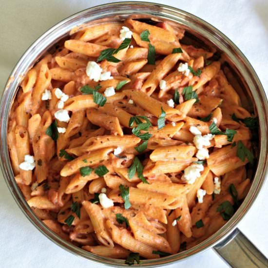Marinara Goat Cheese Penne - Recipe photo by mindyscookingobsession
