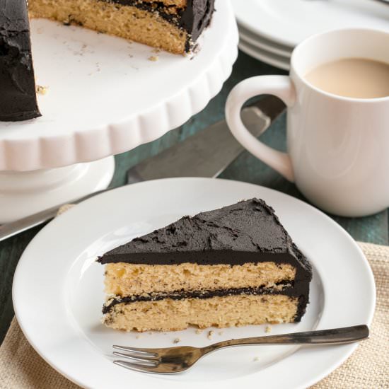 Yellow Cake with Chocolate Frosting - Recipe photo by littlebitrecipes
