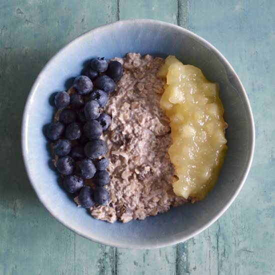Apple and Blueberry Bircher - Recipe photo by Fiona Kennedy