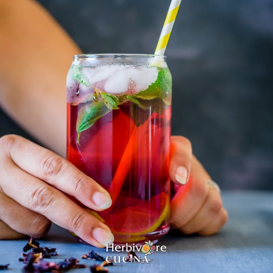 Hibiscus Tea – Iced and Hot - Recipe photo by Herbivore Cucina