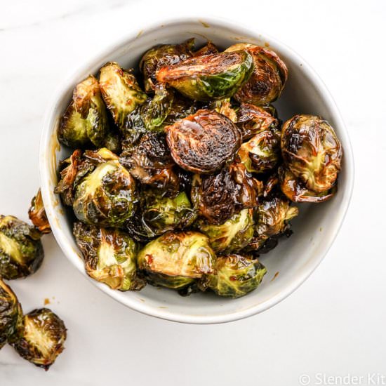 Crispy Asian Brussel Sprouts - Recipe photo by SlenderKitchen