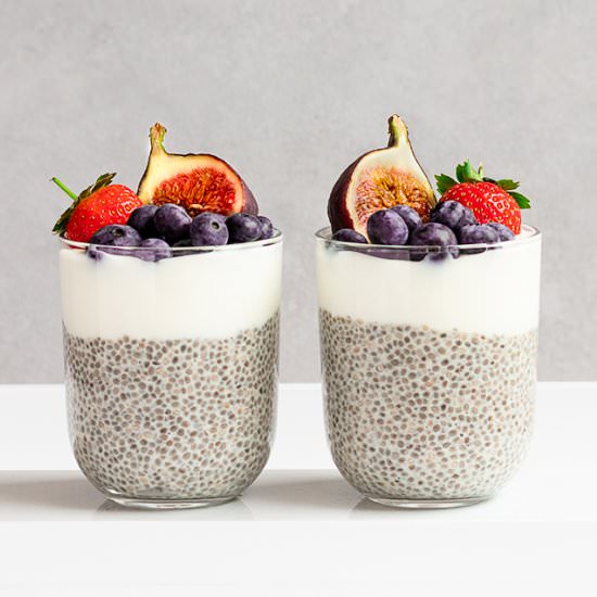ALMOND CHIA PUDDING - Recipe photo by Vibrant Purple