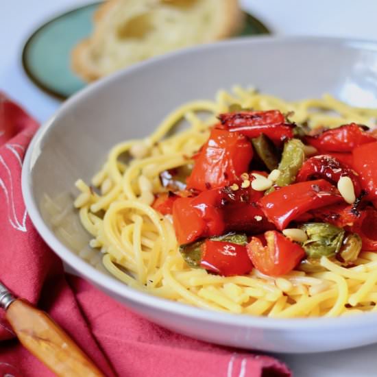 Garlic Roasted Peppers - Recipe photo by the good eats co