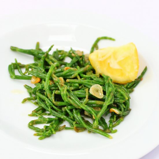 Lemon and Garlic Samphire - Recipe photo by Searchingforspice