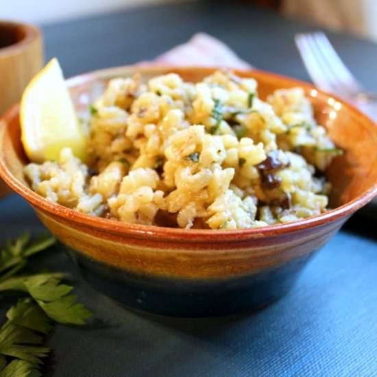 Vegan Mushroom Risotto - Recipe photo by vegancabinlife